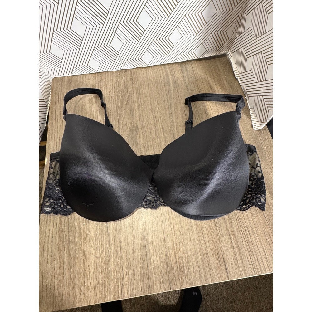Cacique Black Satin Lace T-Shirt Bra